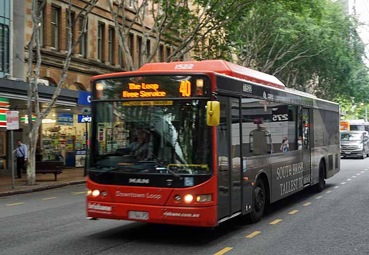Brisbane Transport MAN 18.310 CNG Volgren CR228L T1522 Downtown Loop